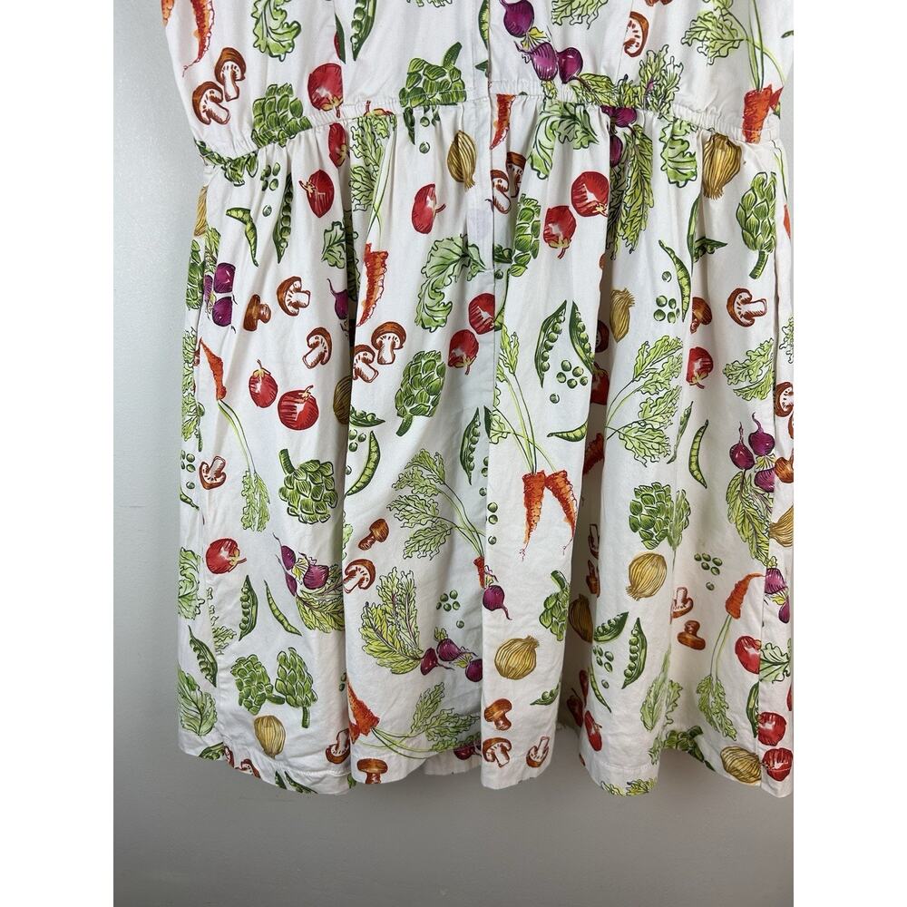 Modcloth Dress XL Retro Style Veggie Pattern Summer Inspired Garden Whimsical - Picture 10 of 12